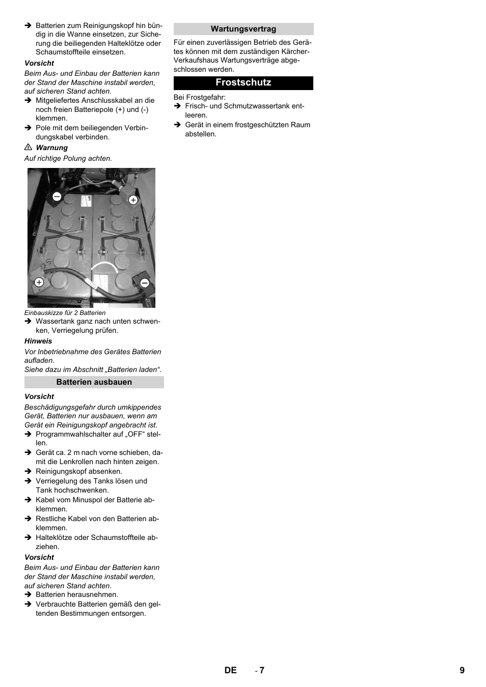 Frostschutz | Karcher B 40 C Ep R 55 User Manual | Page 9 / 276
