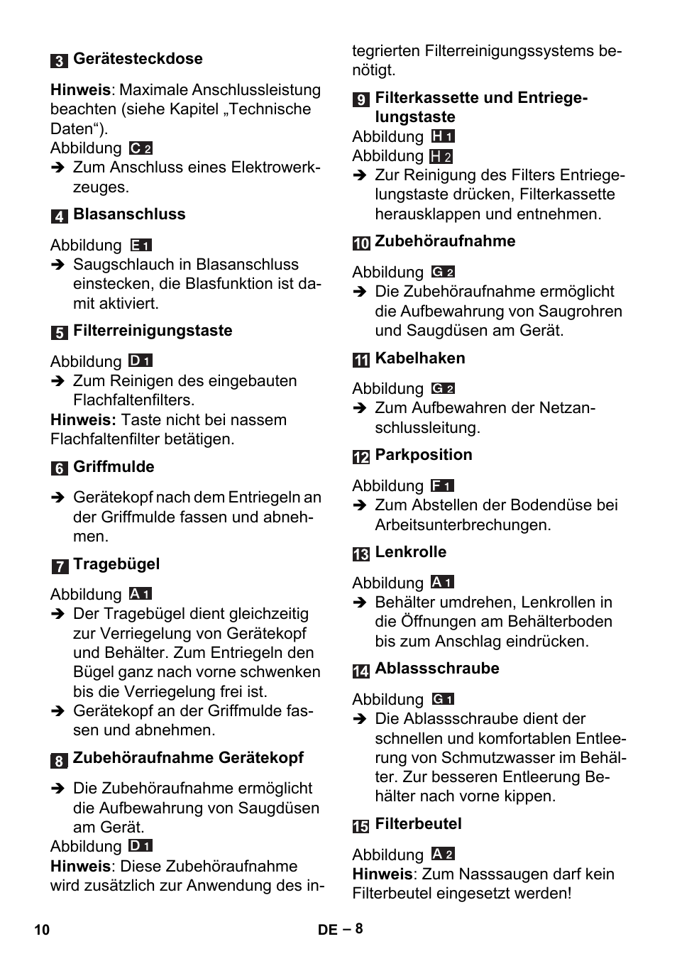 Karcher MV 5 User Manual | Page 10 / 260