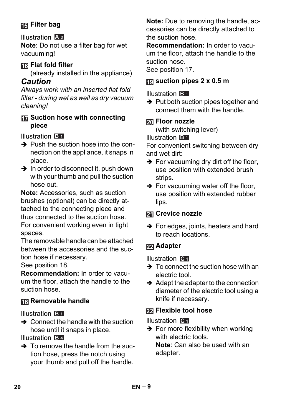 Caution | Karcher MV 5 User Manual | Page 20 / 260