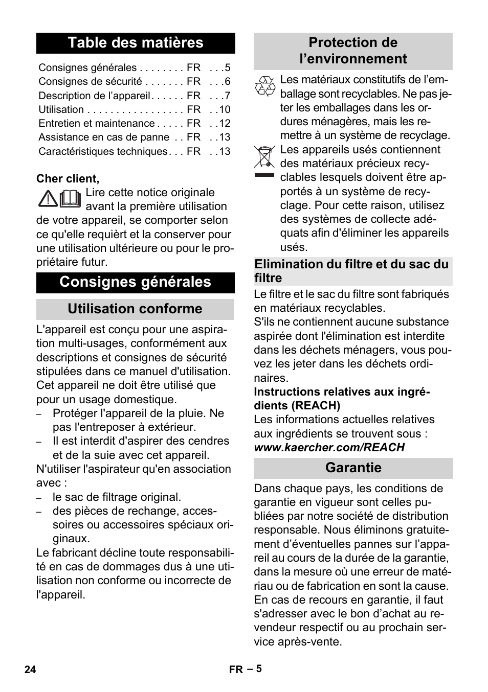 Karcher MV 5 User Manual | Page 24 / 260