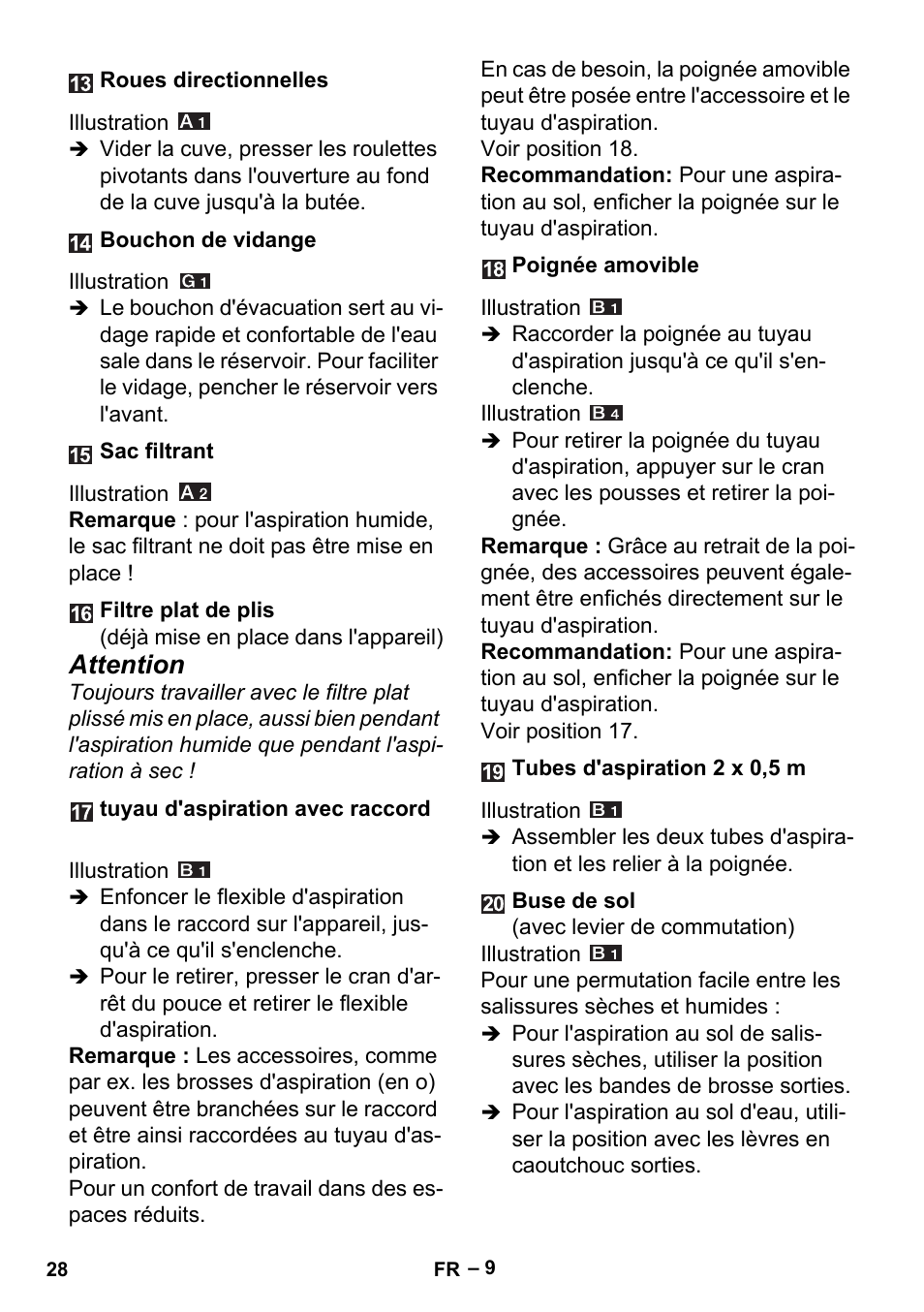 Attention | Karcher MV 5 User Manual | Page 28 / 260