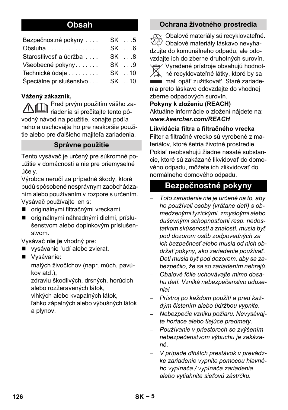 Karcher VC 6200 User Manual | Page 126 / 188