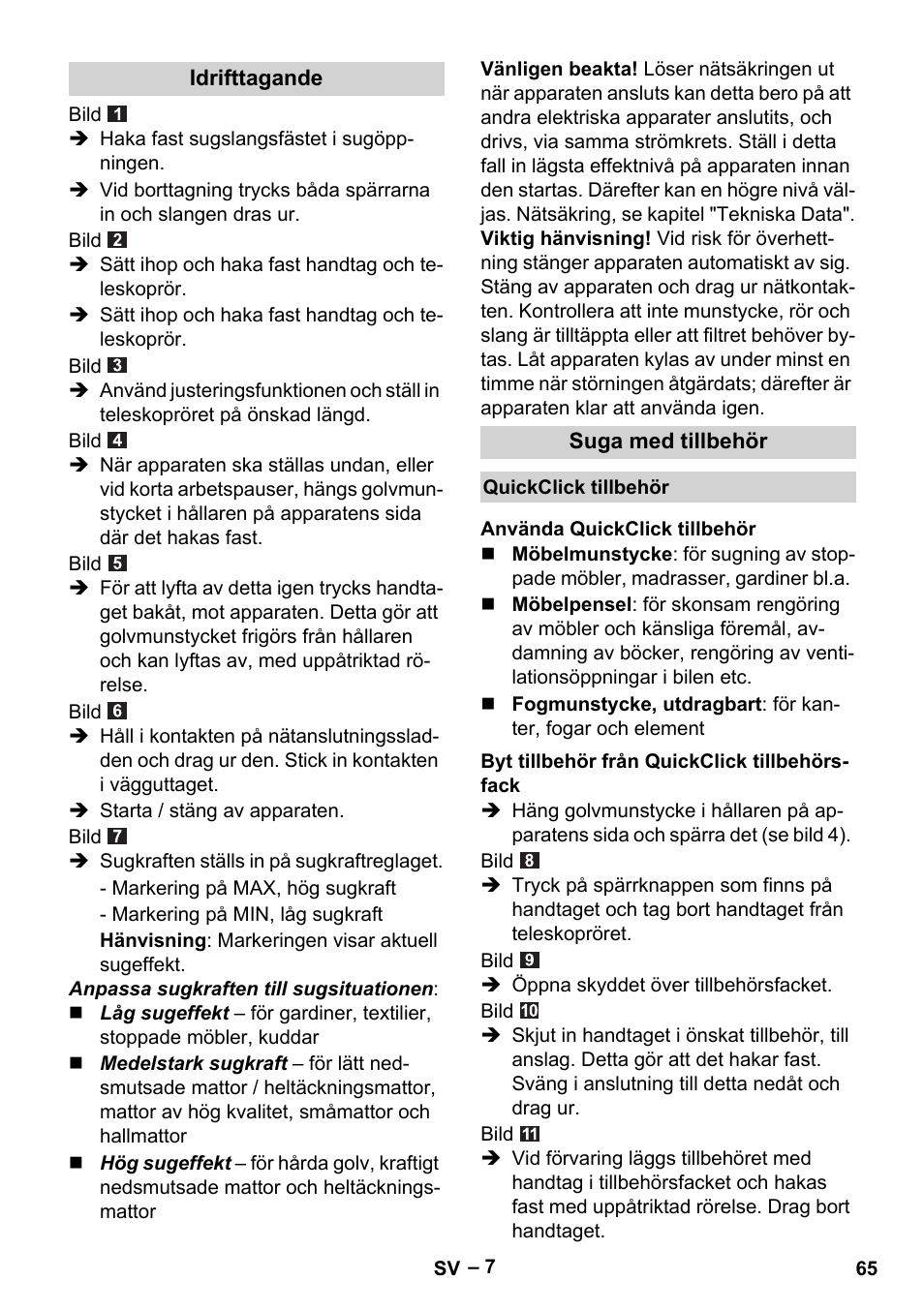 Karcher VC 6200 User Manual | Page 65 / 188