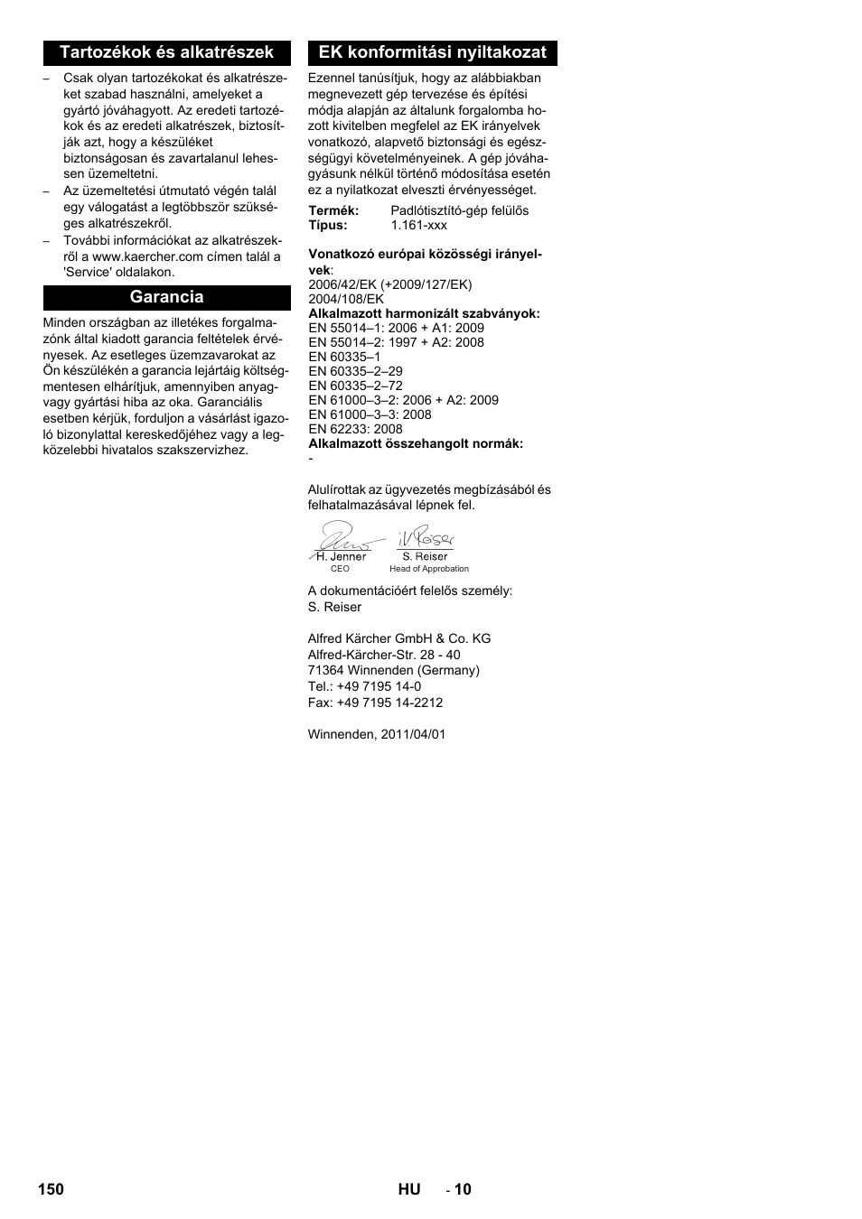 Karcher B 90 R Adv DOSE Bp Pack User Manual | Page 150 / 272