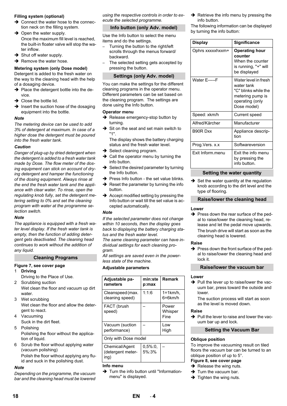 Karcher B 90 R Adv DOSE Bp Pack User Manual | Page 18 / 272