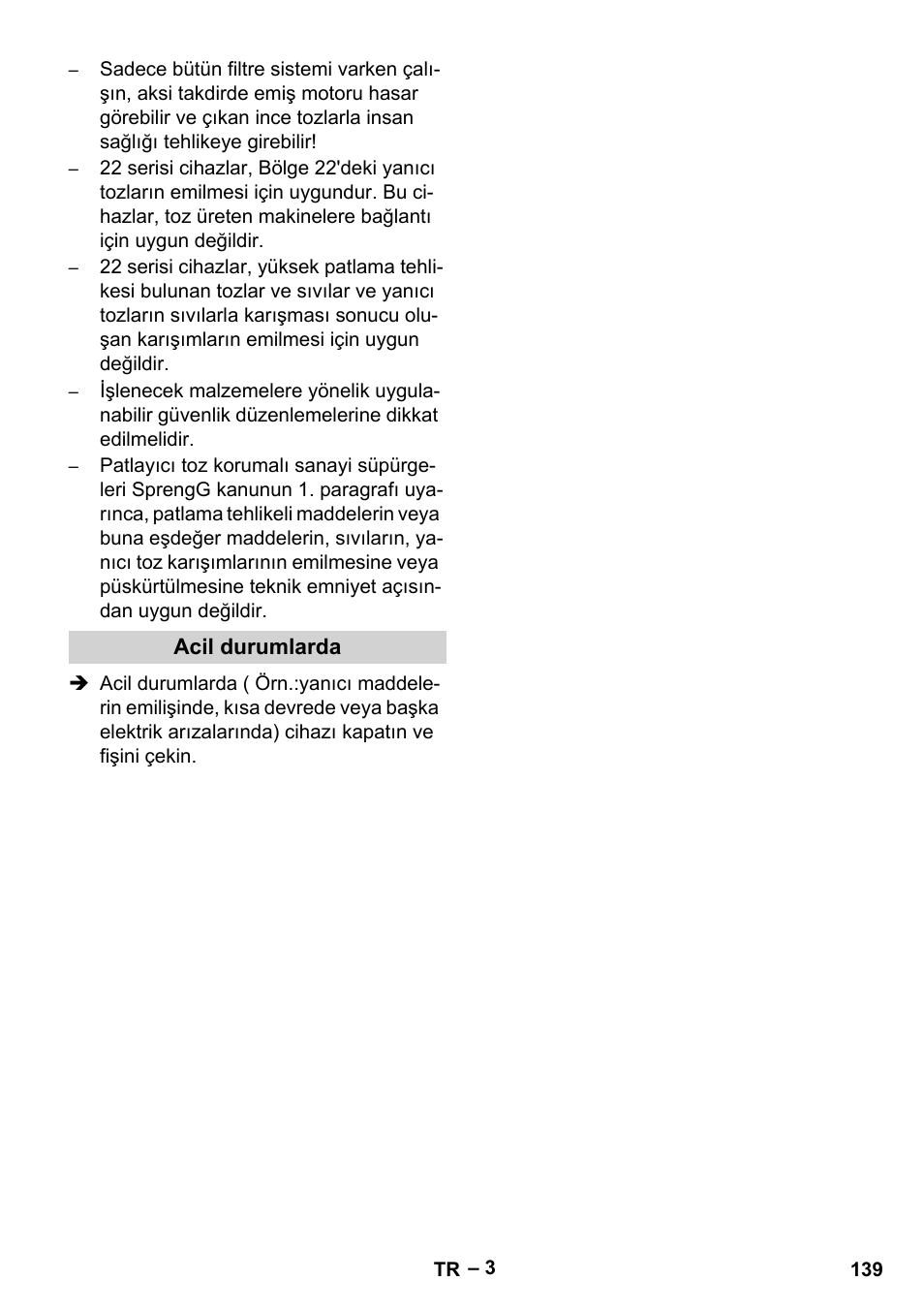 Acil durumlarda | Karcher IV 100-55 H B1 User Manual | Page 139 / 308