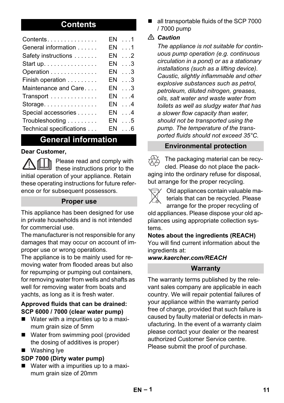 Karcher SDP 7000 User Manual | Page 11 / 60