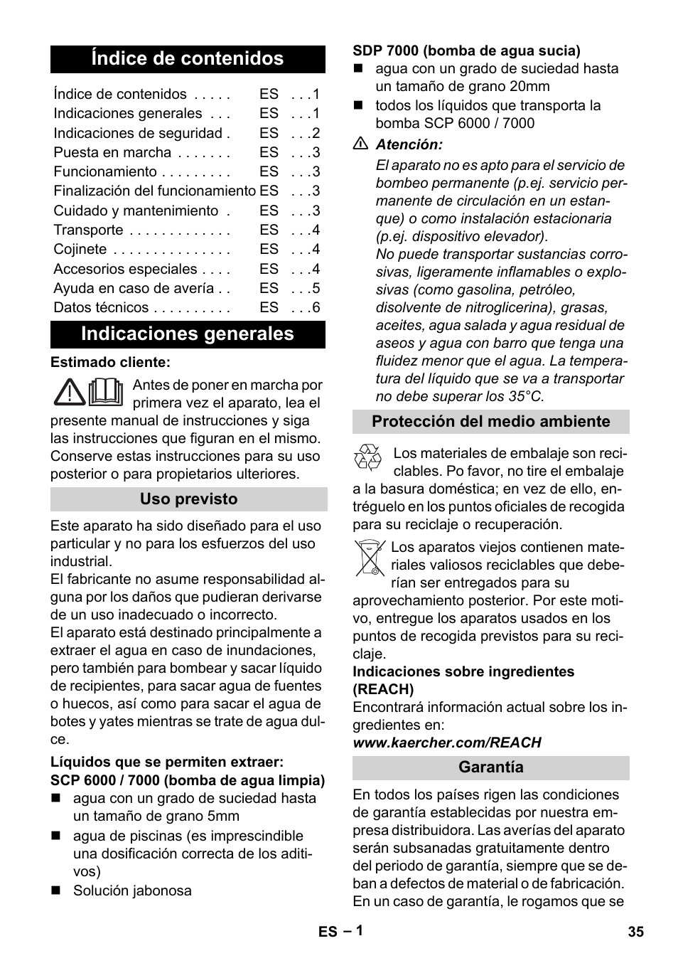 Karcher SDP 7000 User Manual | Page 35 / 60