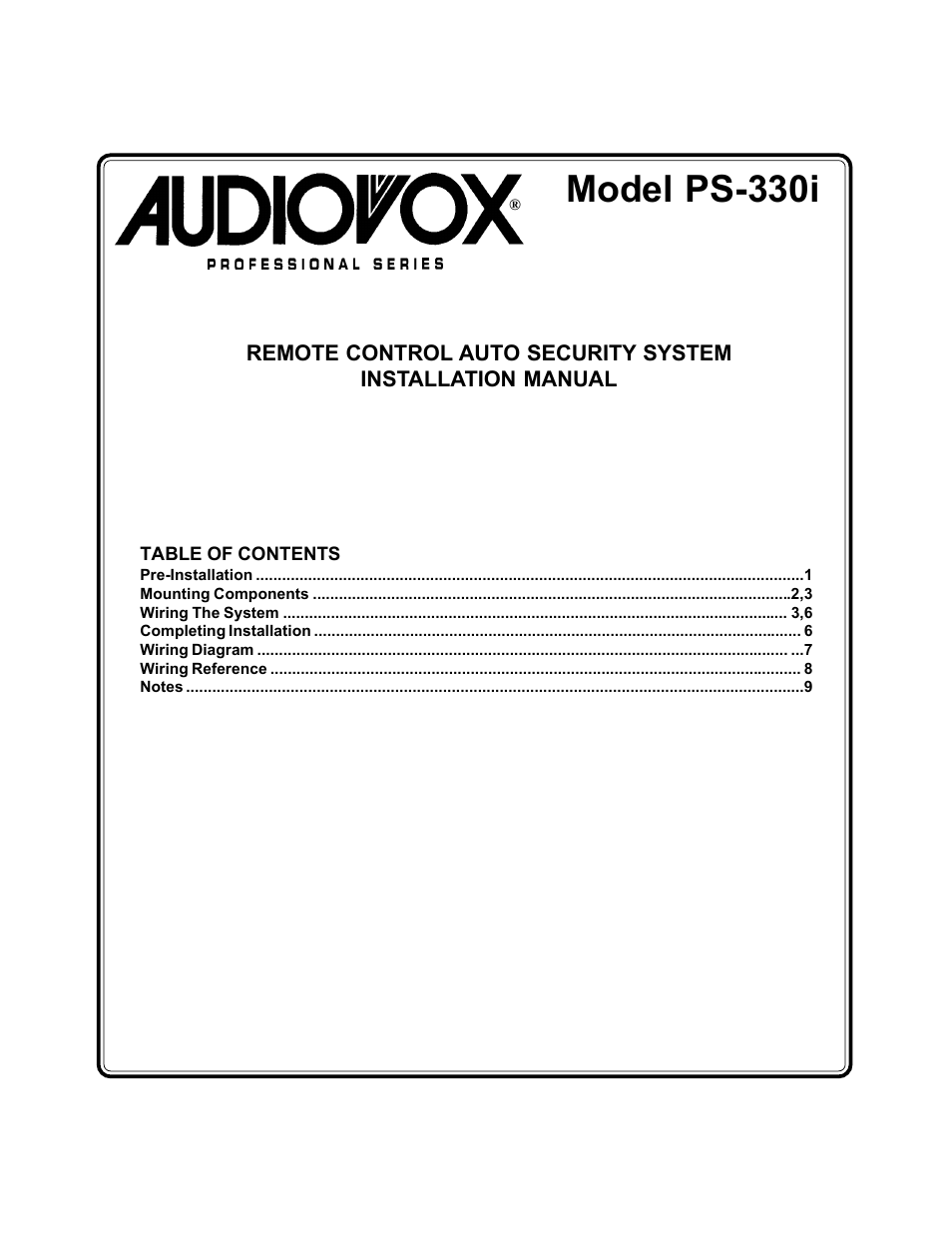 Audiovox PS-330i User Manual | 27 pages