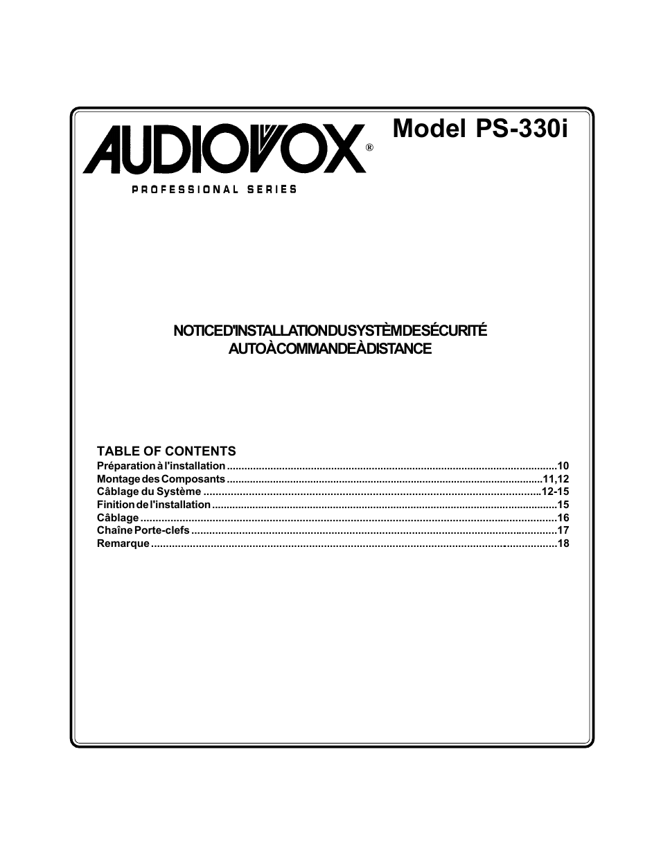 Model ps-330i | Audiovox PS-330i User Manual | Page 10 / 27