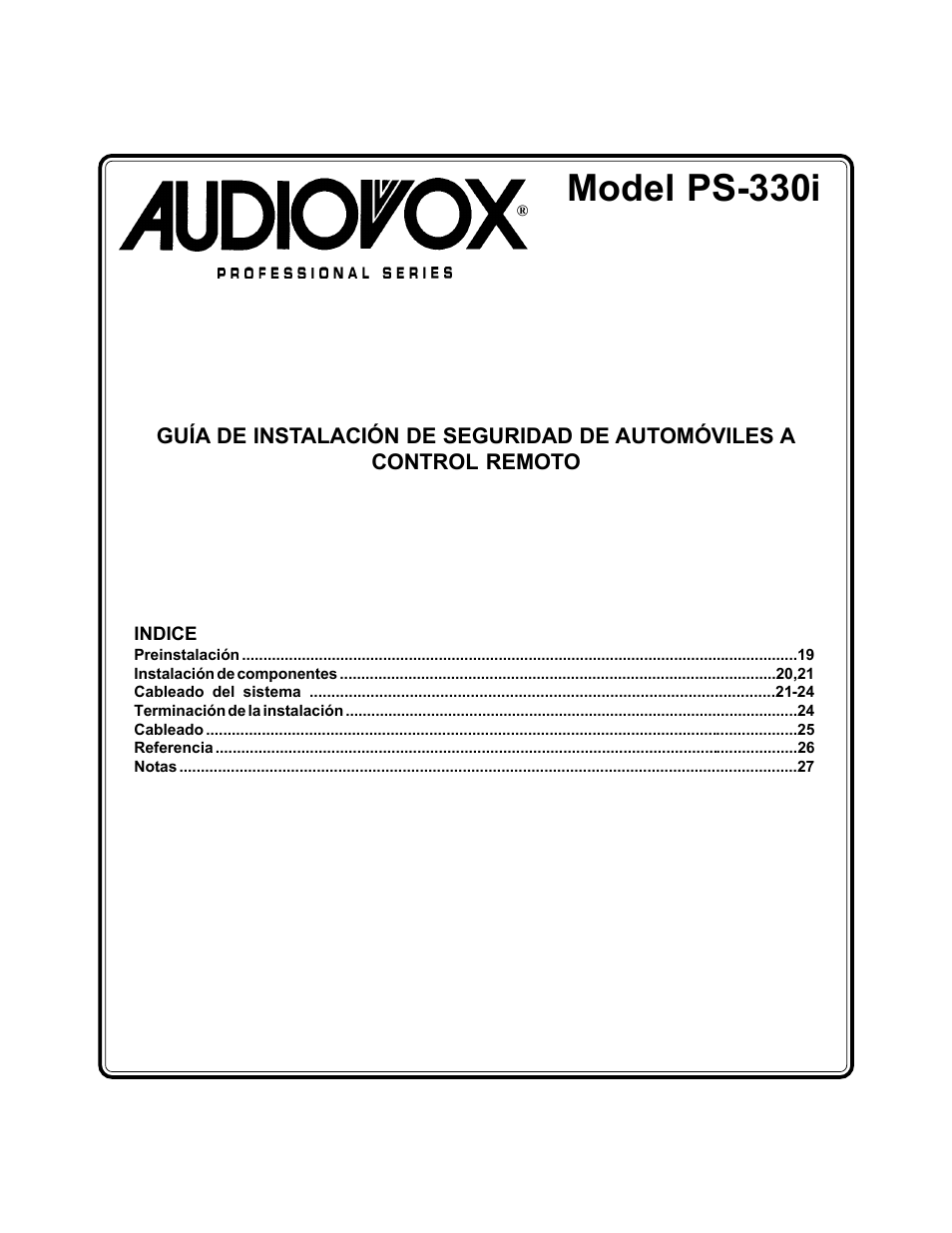 Model ps-330i | Audiovox PS-330i User Manual | Page 19 / 27