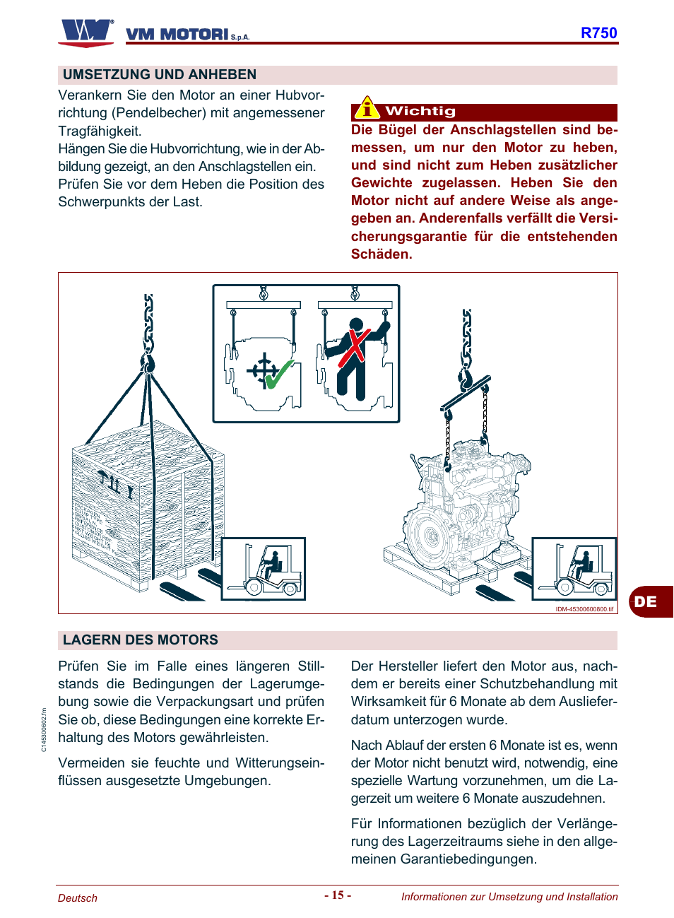 Umsetzung und anheben lagern des motors, De r750 | Karcher HD 19-100 De Tr1 User Manual | Page 107 / 224