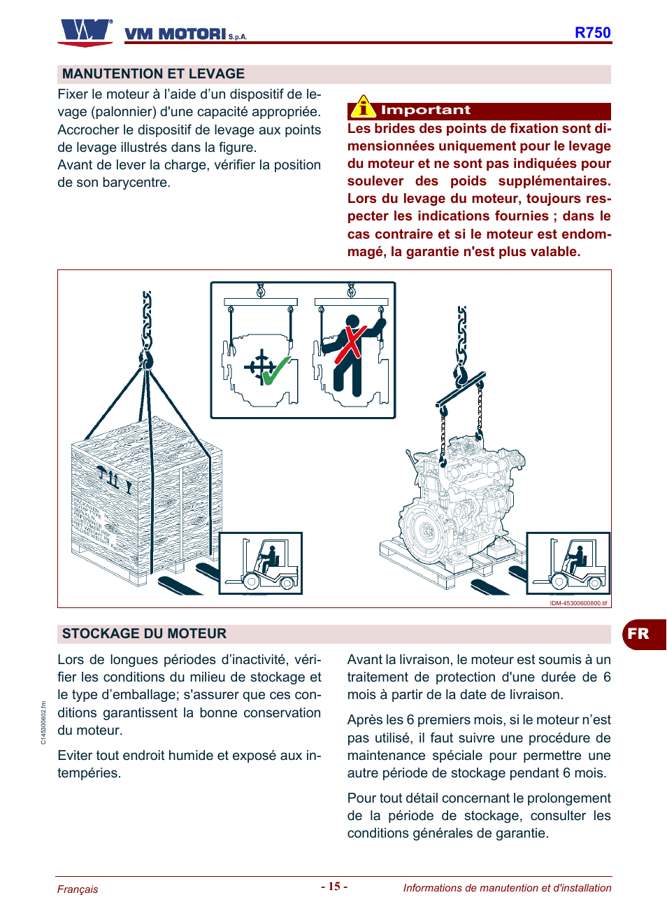 Manutention et levage stockage du moteur, Fr r750 | Karcher HD 19-100 De Tr1 User Manual | Page 151 / 224