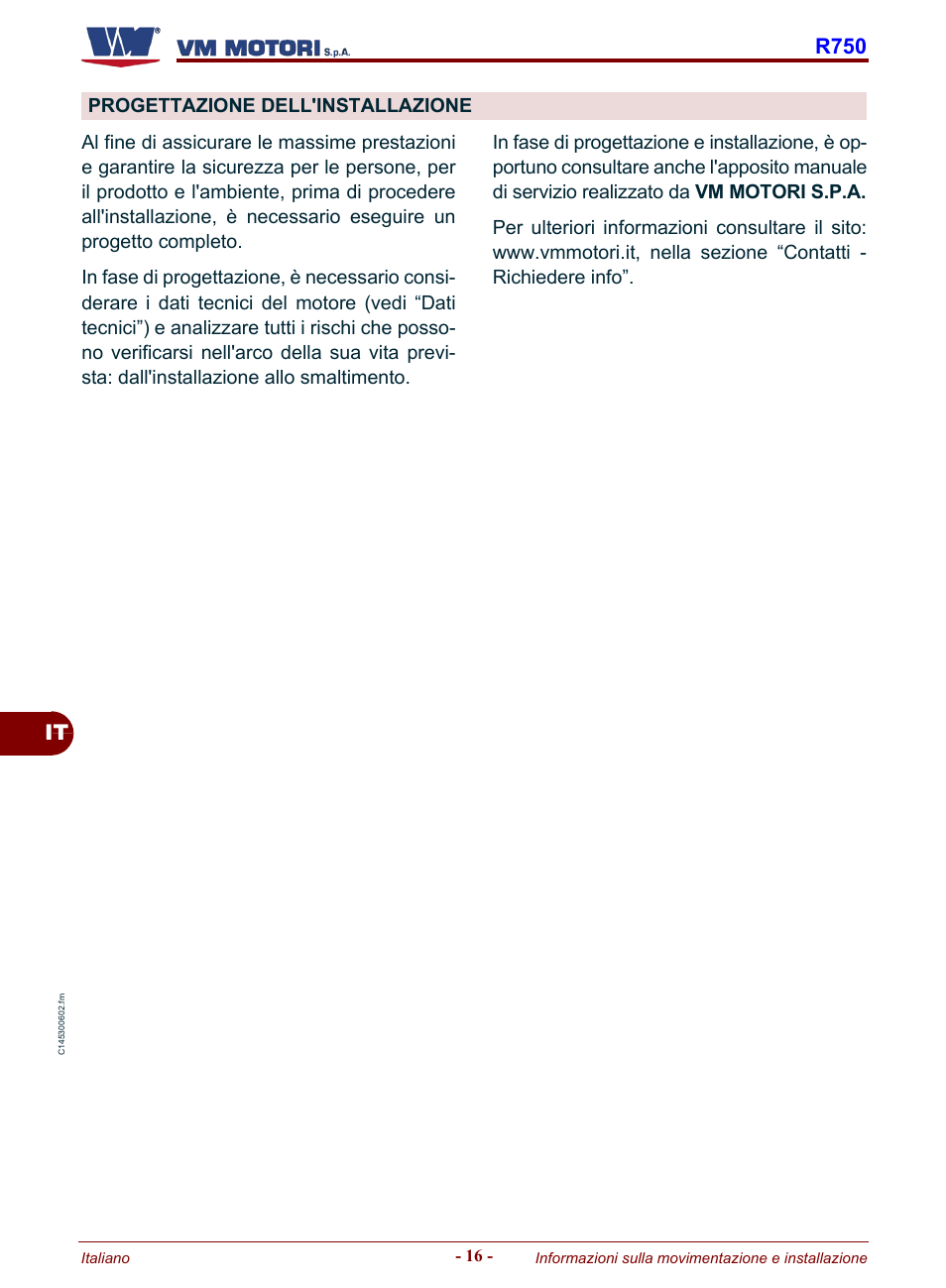 Progettazione dell'installazione, It r750 | Karcher HD 19-100 De Tr1 User Manual | Page 20 / 224