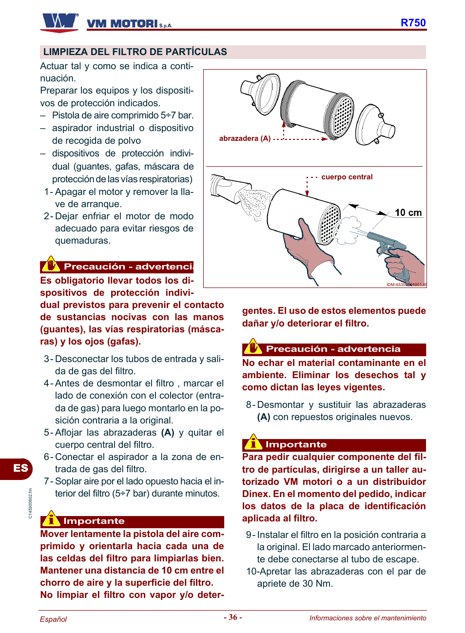 Limpieza del filtro de partículas, E "limpieza del, Filtro de partículas | R750 | Karcher HD 19-100 De Tr1 User Manual | Page 216 / 224