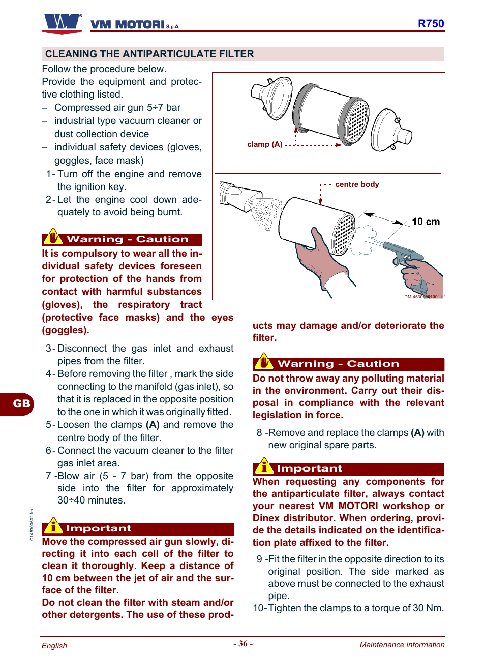 Cleaning the antiparticulate filter, E "cleaning the, Antiparticulate filter | Gb r750 | Karcher HD 19-100 De Tr1 User Manual | Page 84 / 224