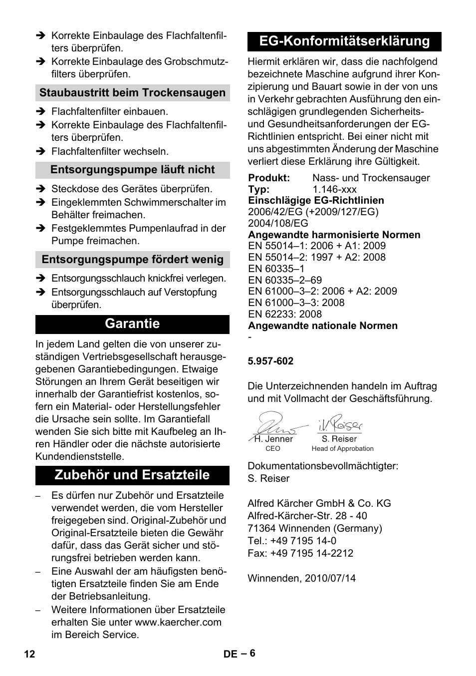 Karcher NT 611 User Manual | Page 12 / 212