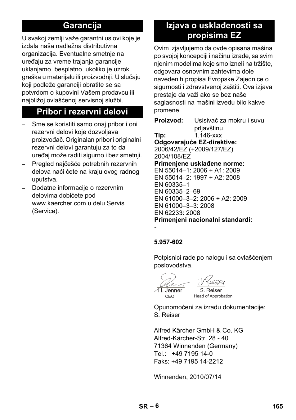 Karcher NT 611 User Manual | Page 165 / 212