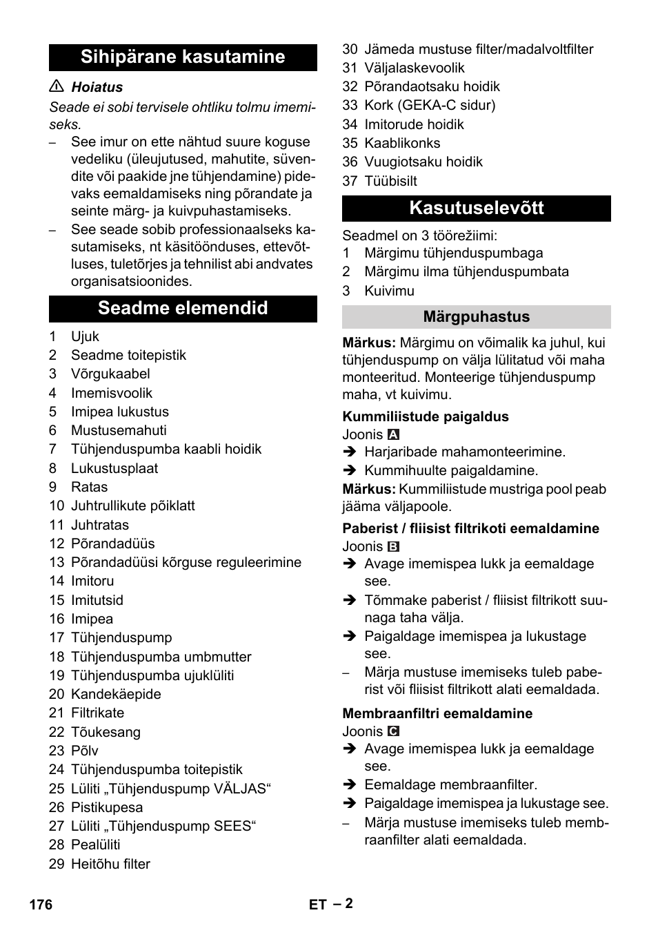 Karcher NT 611 User Manual | Page 176 / 212