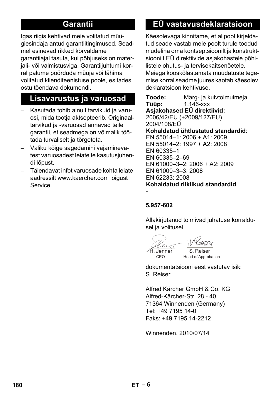 Karcher NT 611 User Manual | Page 180 / 212