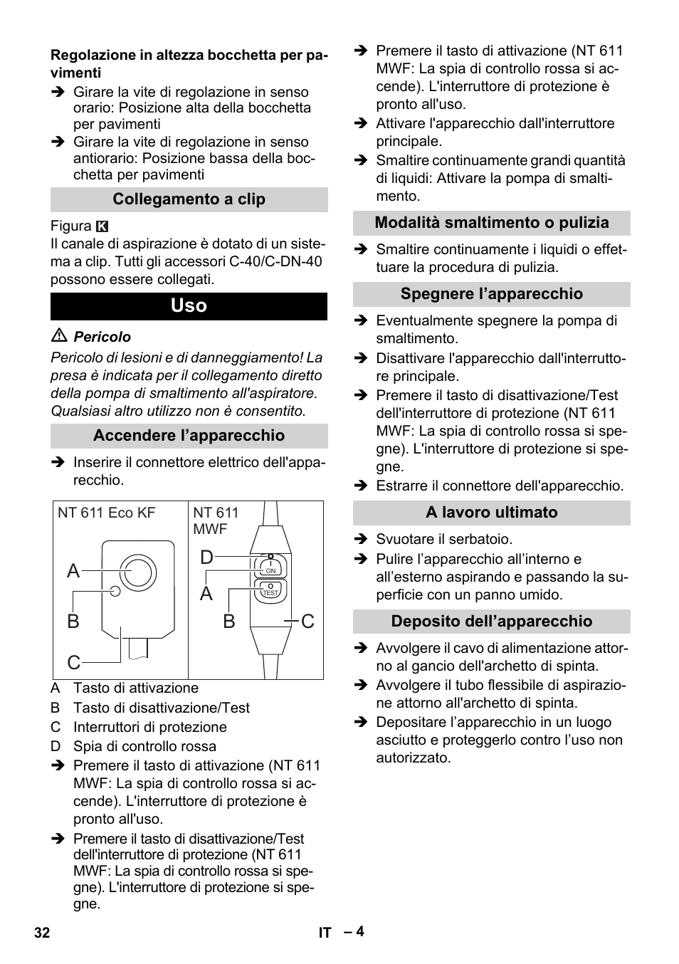 Ab d b | Karcher NT 611 User Manual | Page 32 / 212