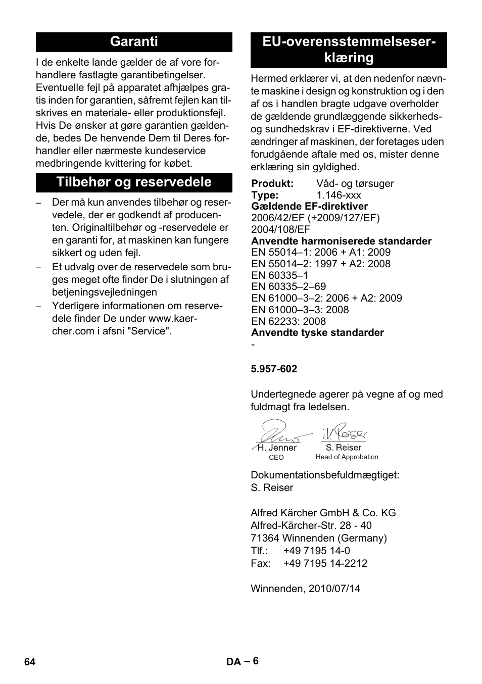 Karcher NT 611 User Manual | Page 64 / 212