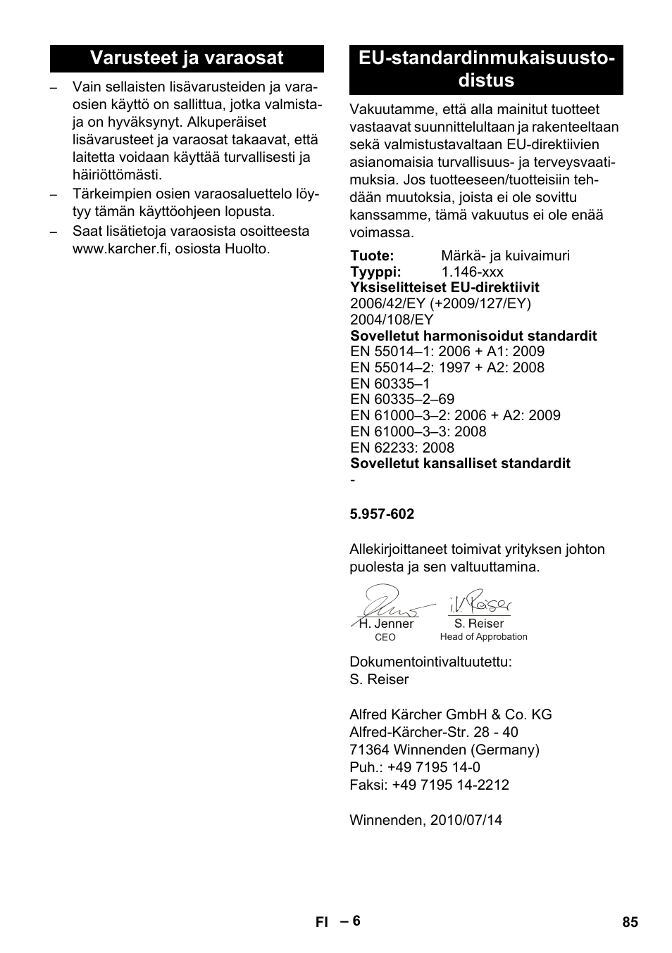 Karcher NT 611 User Manual | Page 85 / 212