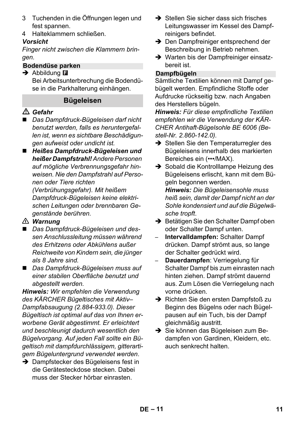 Karcher Stirerie SI 2-600 CB User Manual | Page 11 / 286