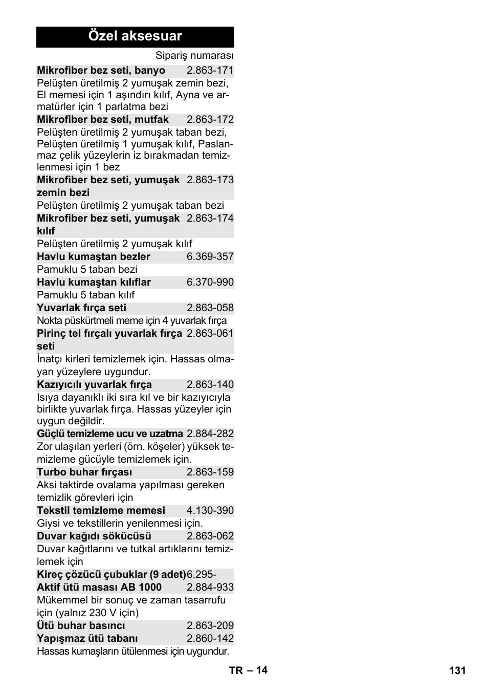 Özel aksesuar | Karcher Stirerie SI 2-600 CB User Manual | Page 131 / 286