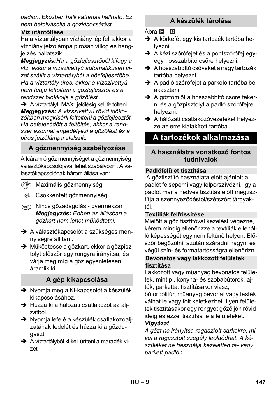 A tartozékok alkalmazása | Karcher Stirerie SI 2-600 CB User Manual | Page 147 / 286