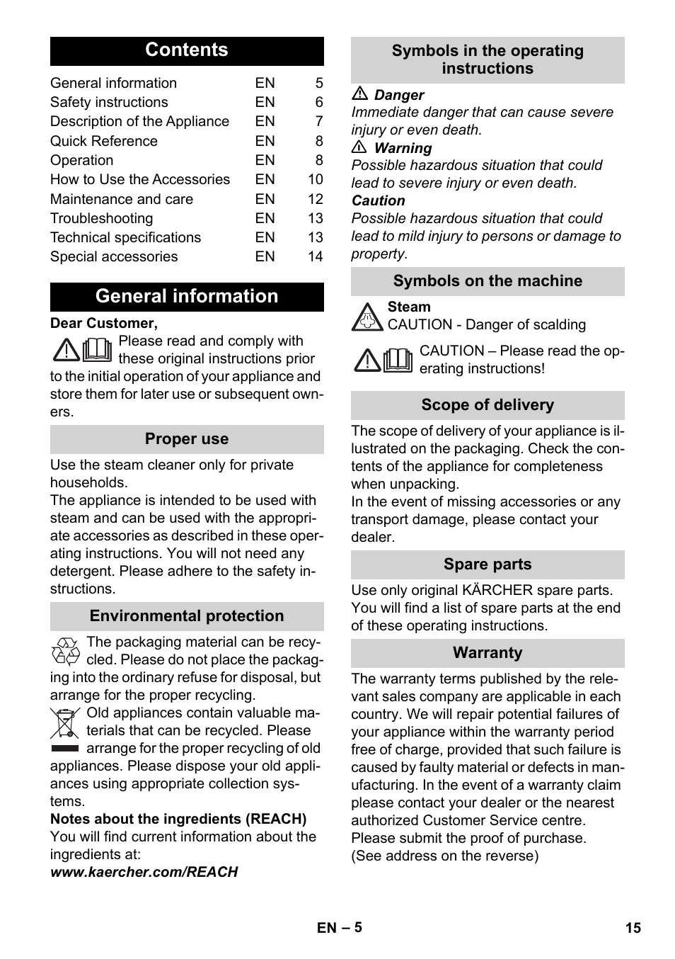 Karcher Stirerie SI 2-600 CB User Manual | Page 15 / 286