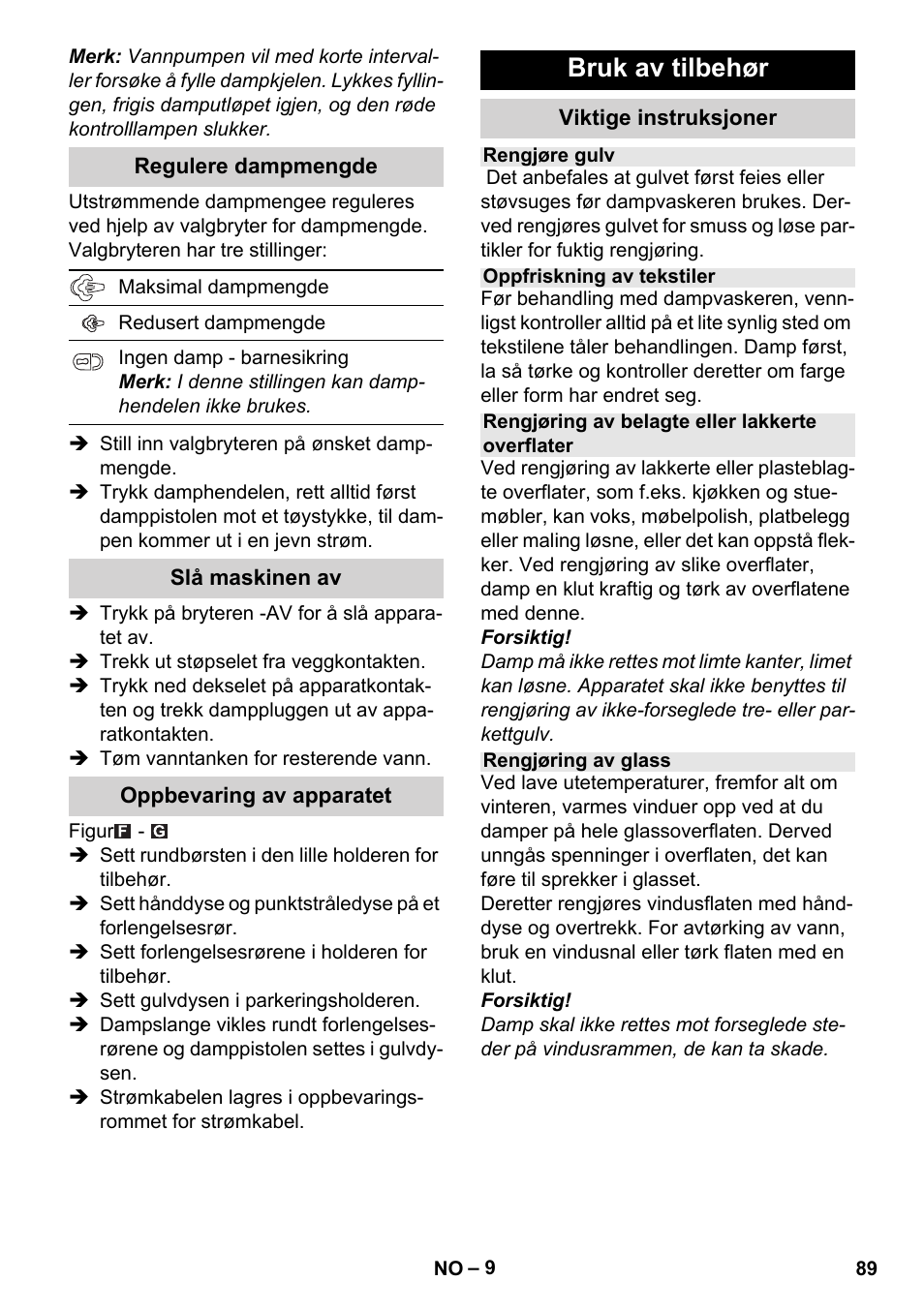 Bruk av tilbehør | Karcher Stirerie SI 2-600 CB User Manual | Page 89 / 286