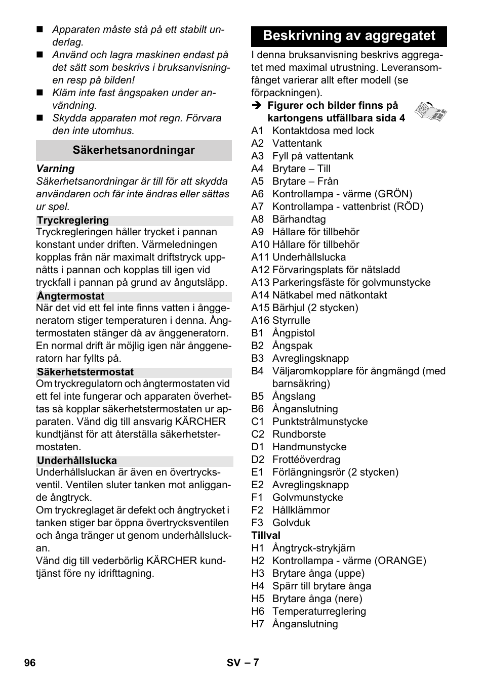 Beskrivning av aggregatet | Karcher Stirerie SI 2-600 CB User Manual | Page 96 / 286