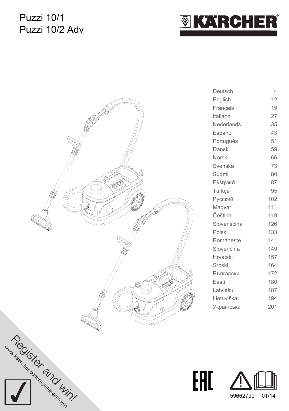 Karcher PUZZI 10-1 User Manual | 216 pages