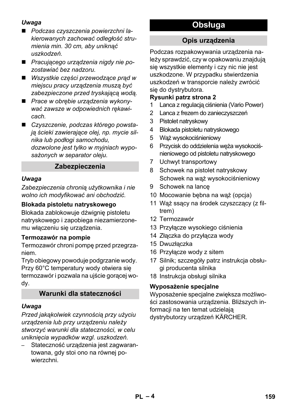 Obsługa | Karcher G 7-10 M User Manual | Page 159 / 248