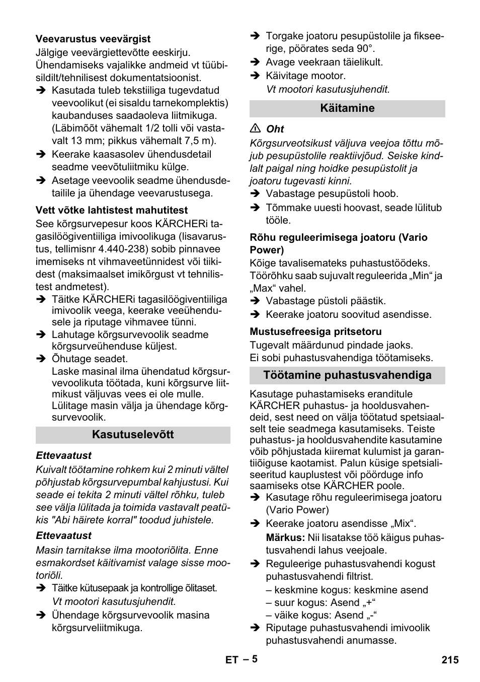 Karcher G 7-10 M User Manual | Page 215 / 248