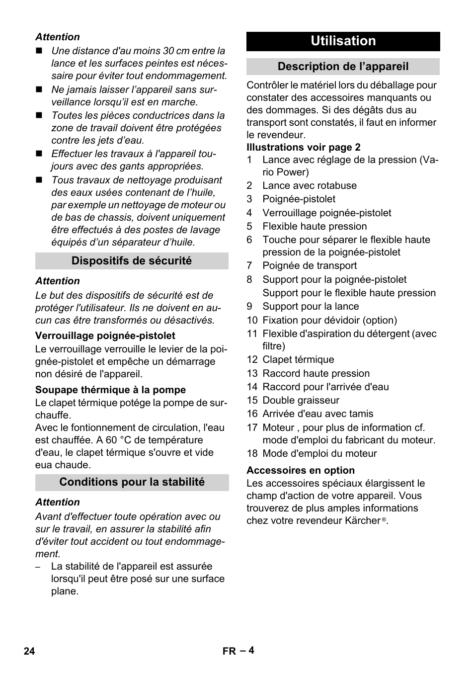 Utilisation | Karcher G 7-10 M User Manual | Page 24 / 248