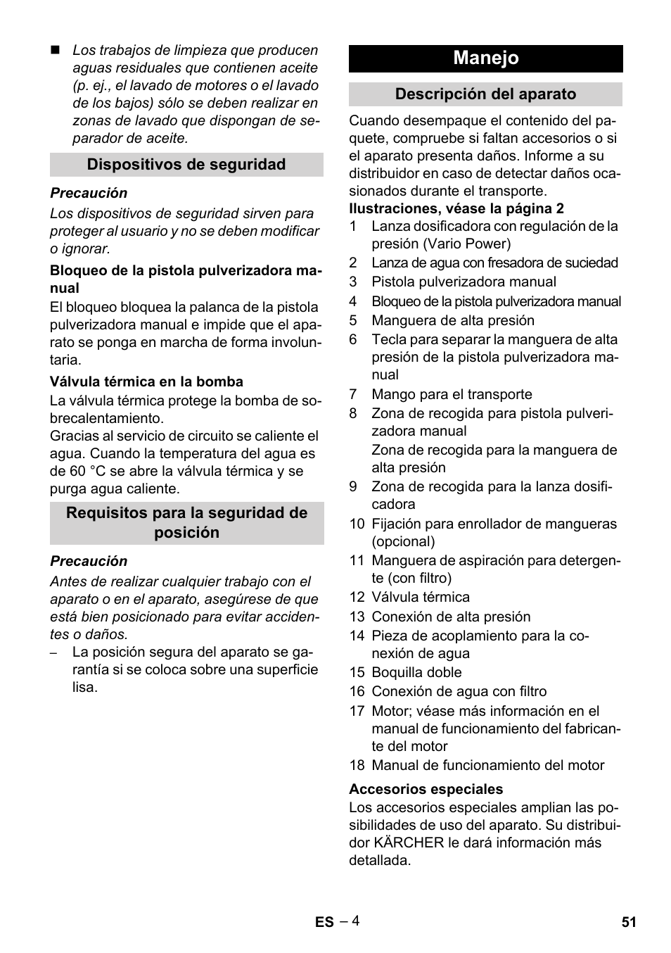 Manejo | Karcher G 7-10 M User Manual | Page 51 / 248