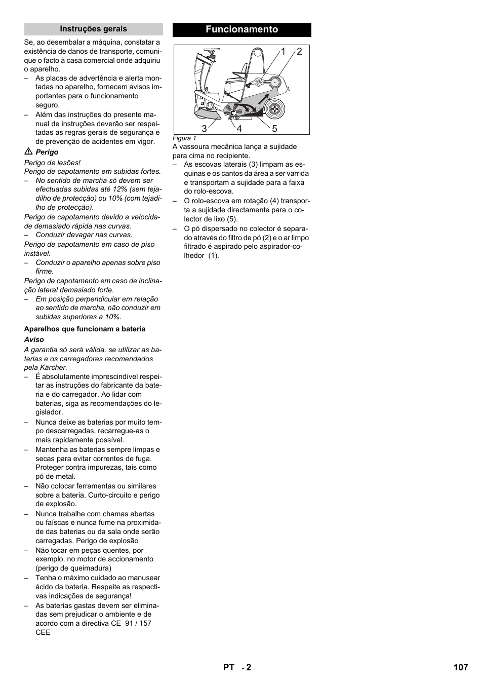 Funcionamento | Karcher KM 120-150 R Bp 2SB User Manual | Page 107 / 264