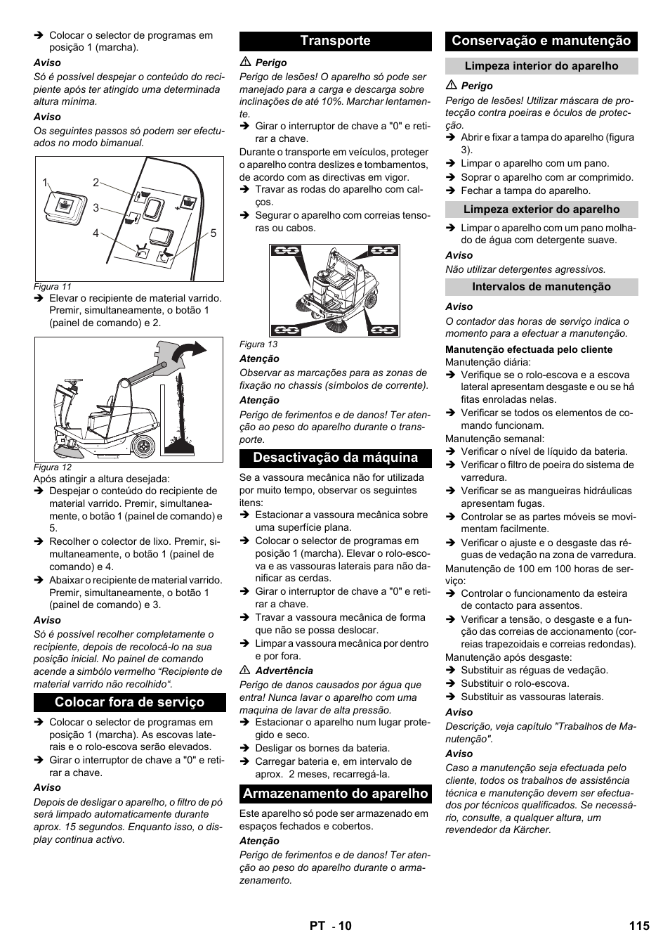 Colocar fora de serviço | Karcher KM 120-150 R Bp 2SB User Manual | Page 115 / 264