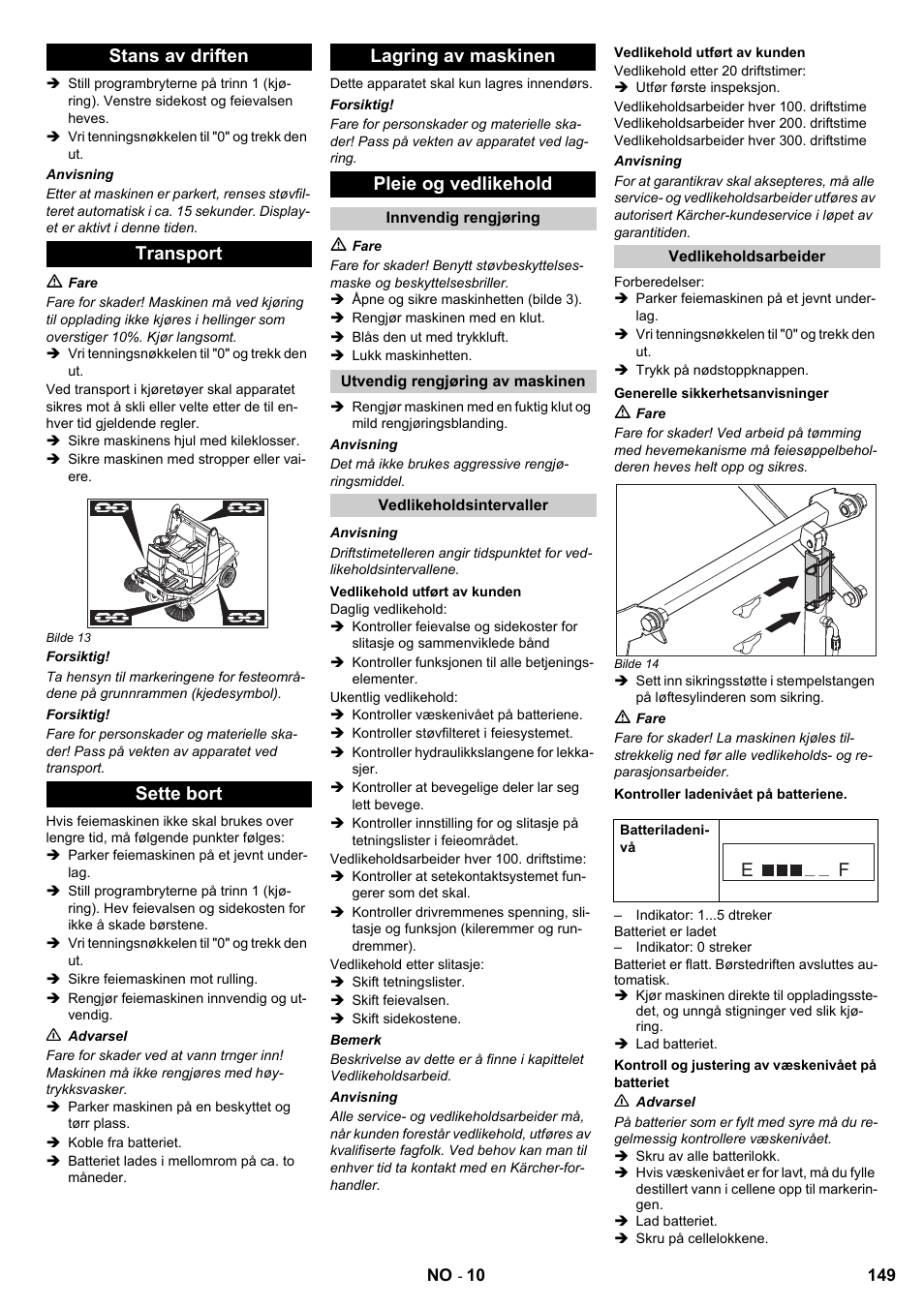 Karcher KM 120-150 R Bp 2SB User Manual | Page 149 / 264