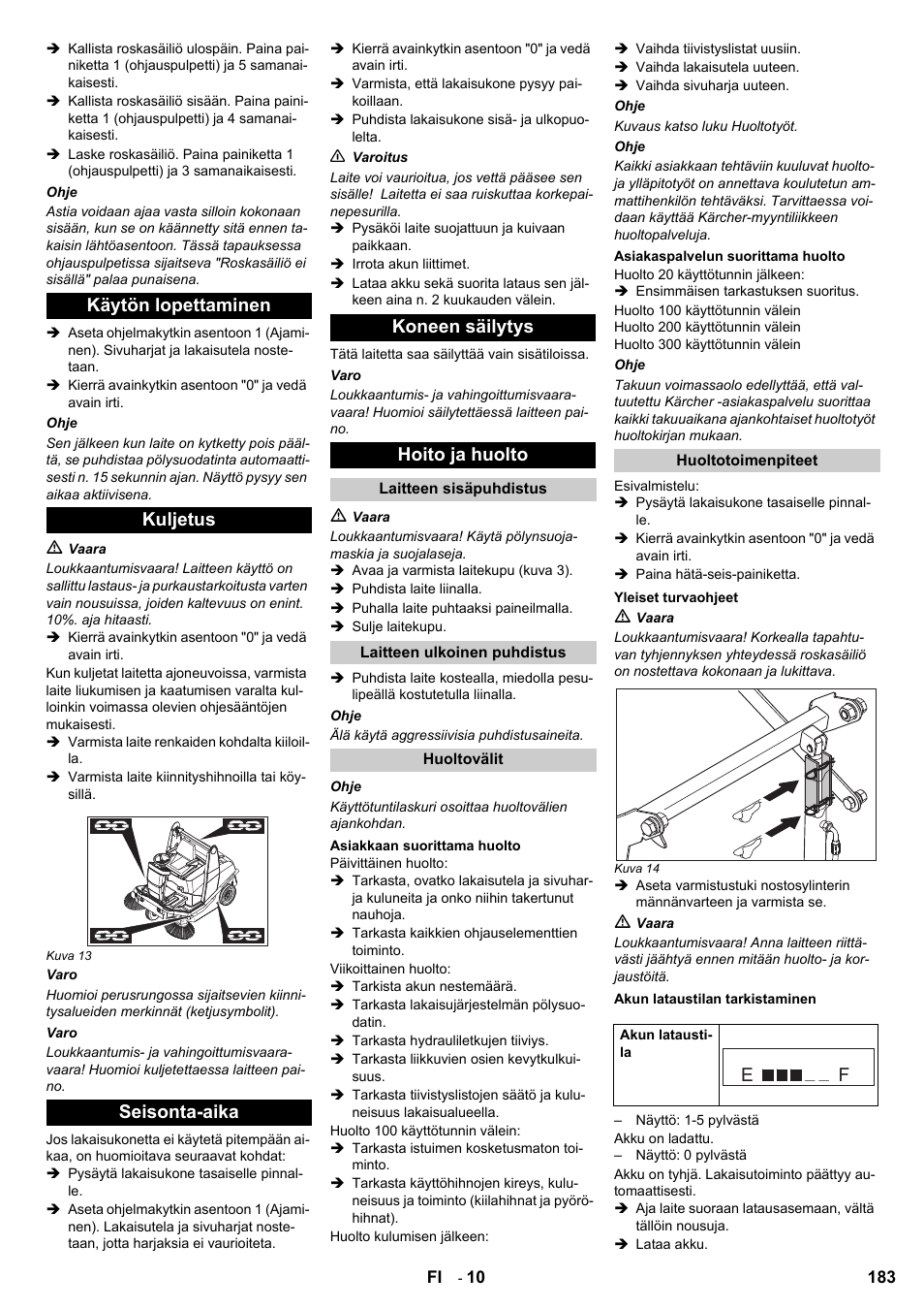 Karcher KM 120-150 R Bp 2SB User Manual | Page 183 / 264