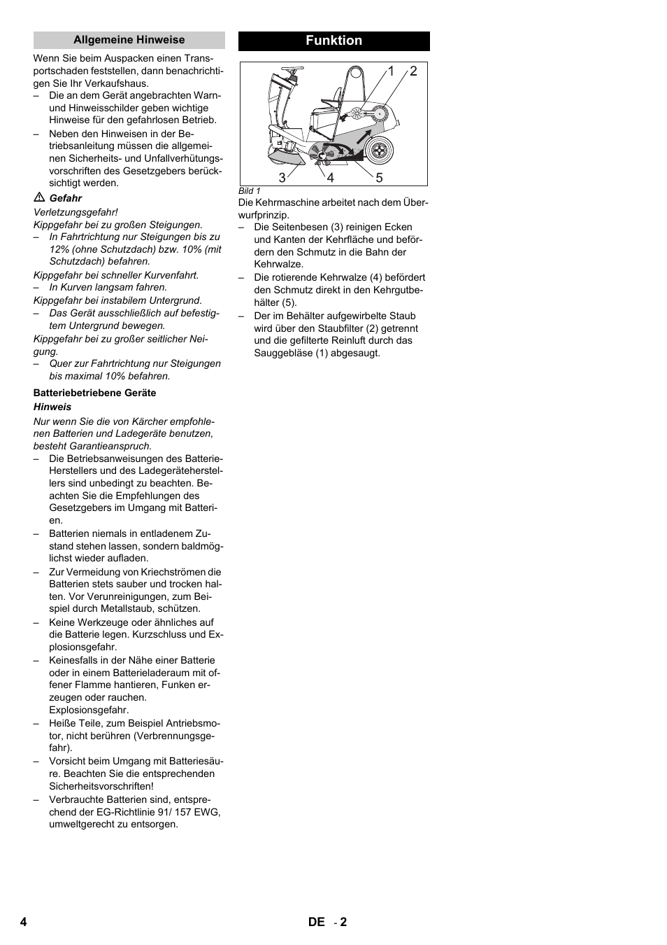 Funktion | Karcher KM 120-150 R Bp 2SB User Manual | Page 4 / 264