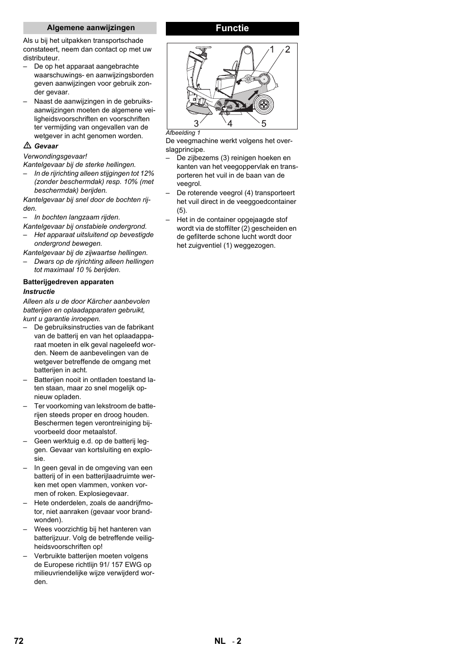 Functie | Karcher KM 120-150 R Bp 2SB User Manual | Page 72 / 264