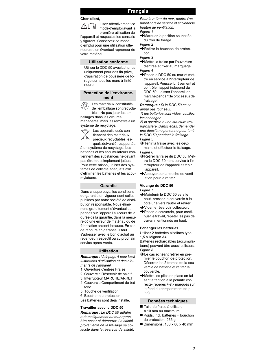 Français | Karcher DDC 50 User Manual | Page 5 / 32