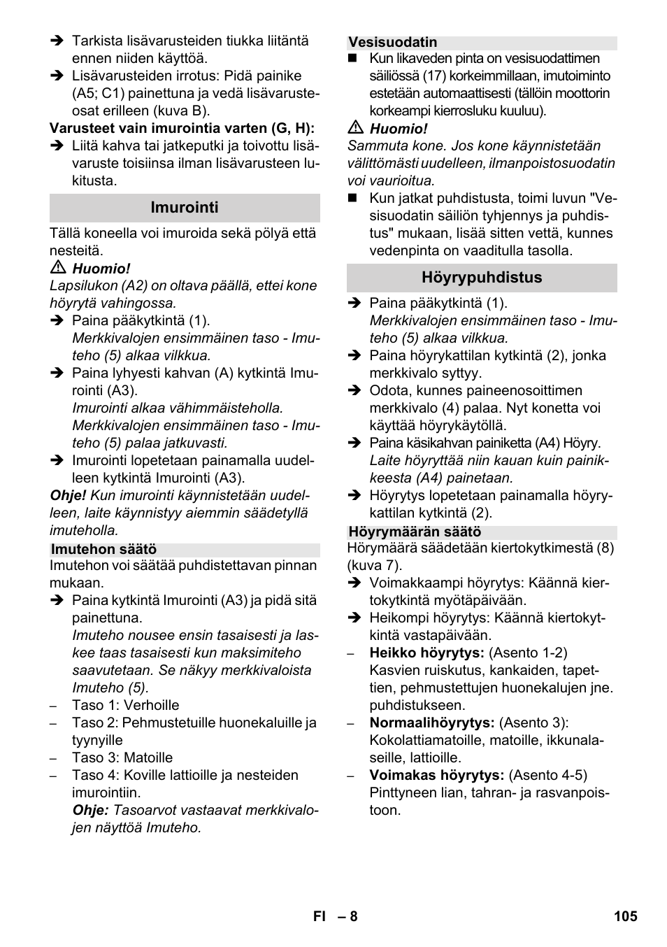 Karcher SV 1902 User Manual | Page 105 / 284