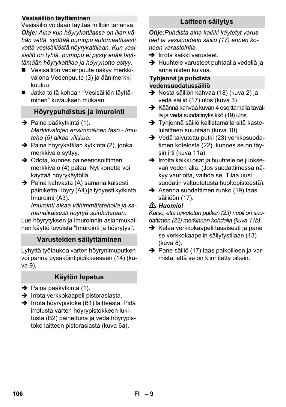 Karcher SV 1902 User Manual | Page 106 / 284