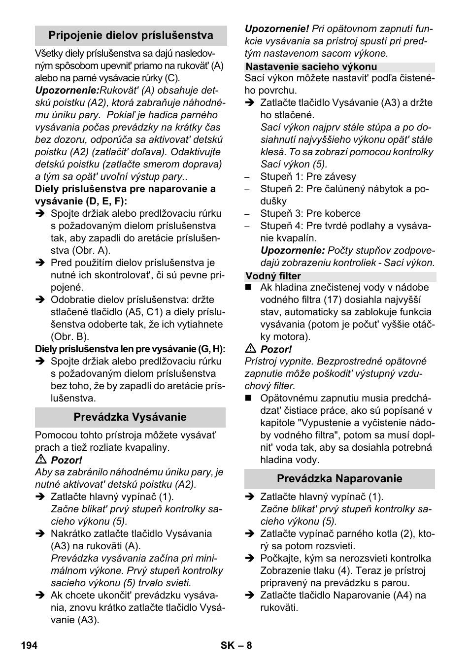 Karcher SV 1902 User Manual | Page 194 / 284