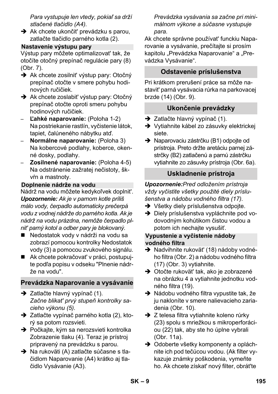 Karcher SV 1902 User Manual | Page 195 / 284