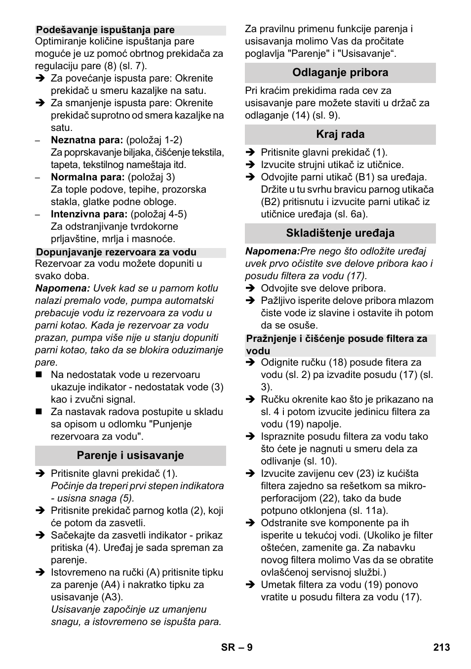 Karcher SV 1902 User Manual | Page 213 / 284